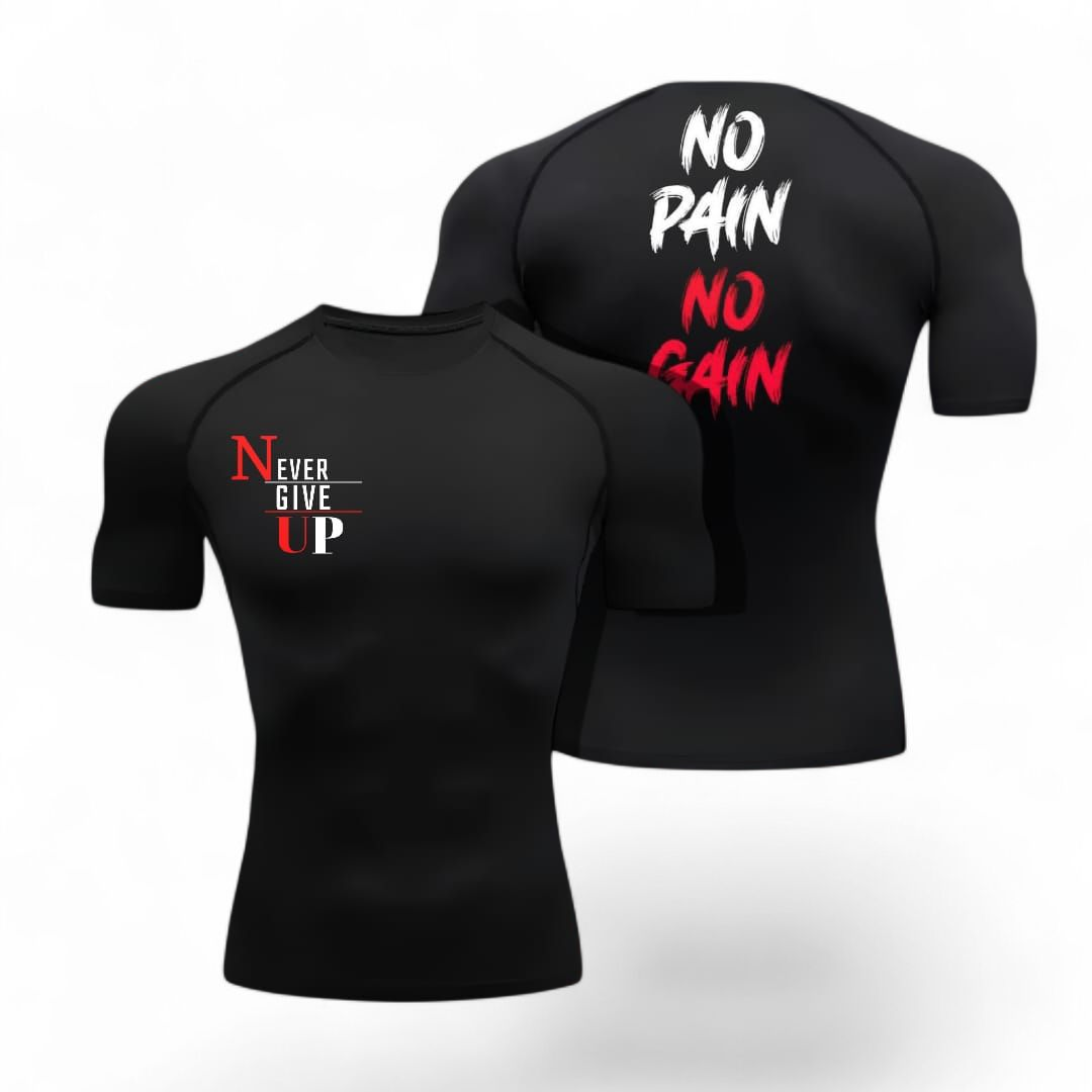NO PAIN NO GAIN - COMPRESSION SHORT SLEEVE SHIRT